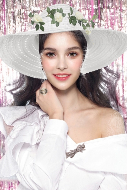 A girl in a white hat 2- combinação de moda