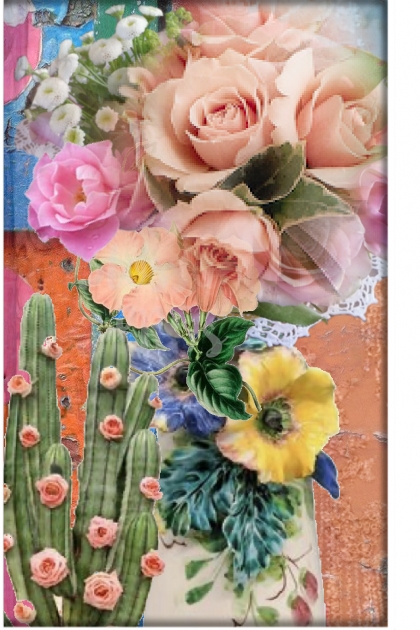 Roses and cacti- Modna kombinacija