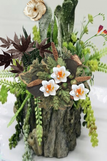 Plants collage- combinação de moda