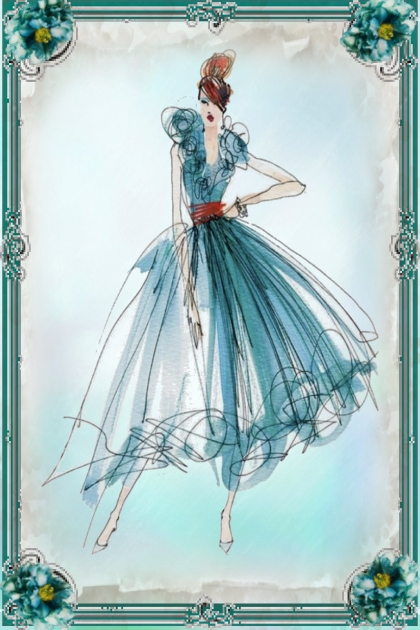 A turquoise dress 22- Fashion set