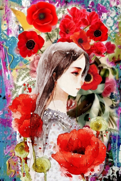 A girl and poppies- Modna kombinacija