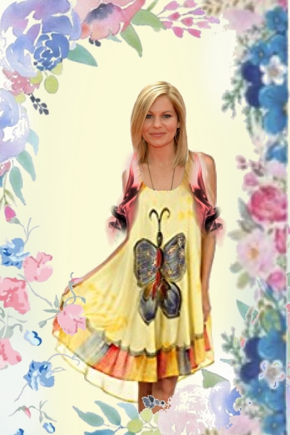 Summer dress with a butterfly- Modna kombinacija