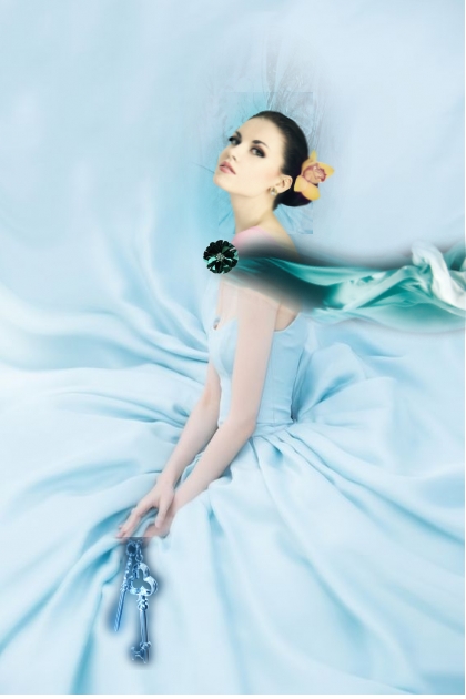 A blue dress 22- Modekombination