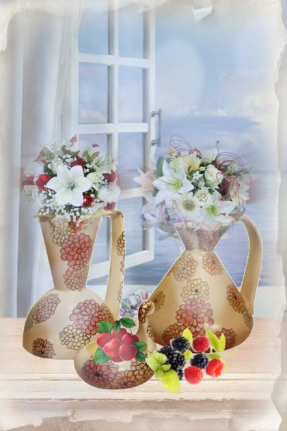 Vases on the windowsill