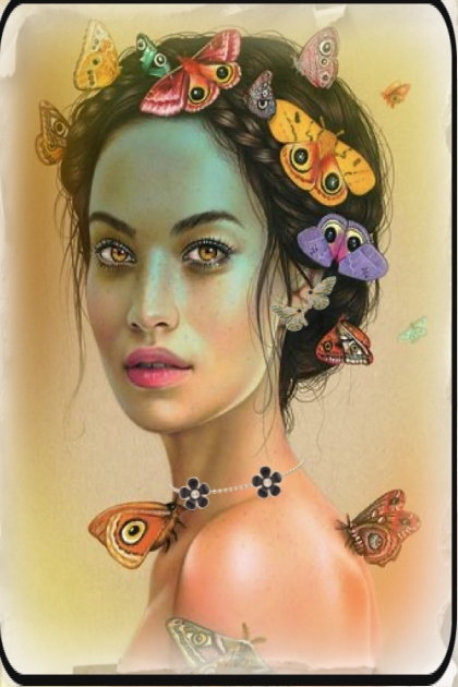A beauty with butterflies- Fashion set