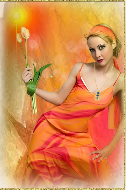 Orange cocktail dress