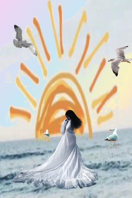Seagulls at sunrise- Modna kombinacija