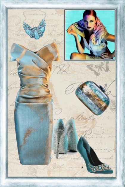 Ice blue dress- Fashion set