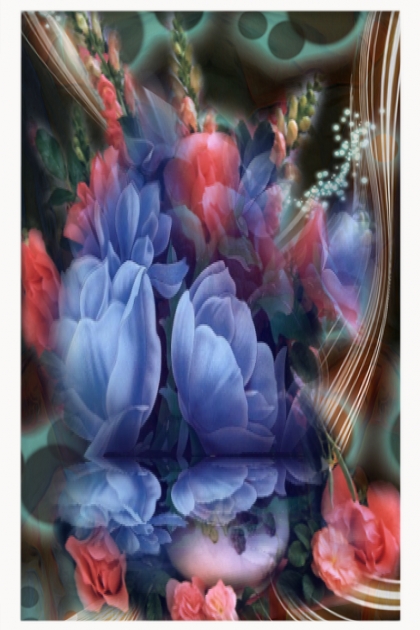 Pink and blue flowers- Modna kombinacija