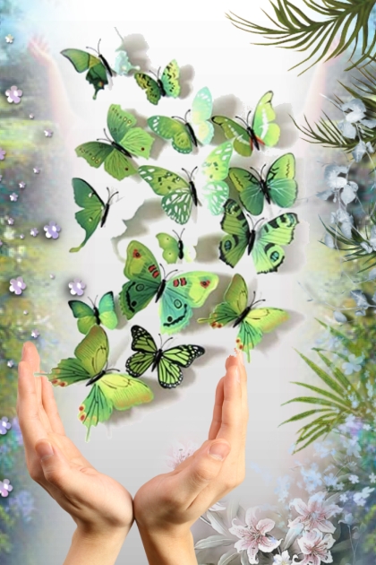 Green butterflies- Modekombination