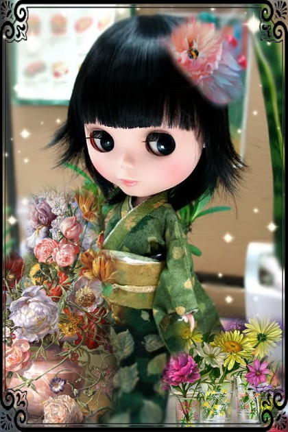 A doll in a kimono- Fashion set