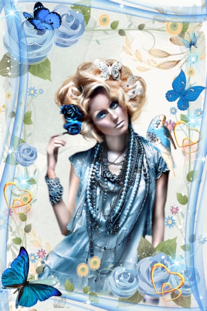 A portrait in blue- Combinazione di moda