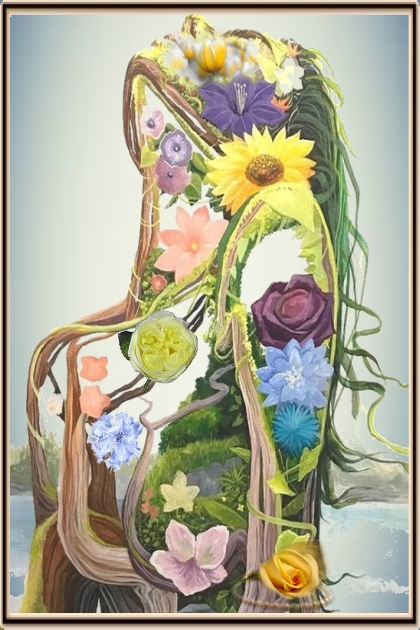 Portrait of a flower girl- Combinaciónde moda