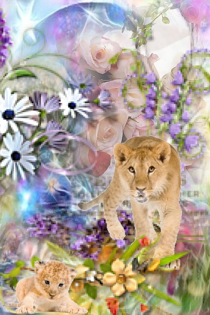 Lion mum and her cub- Modna kombinacija