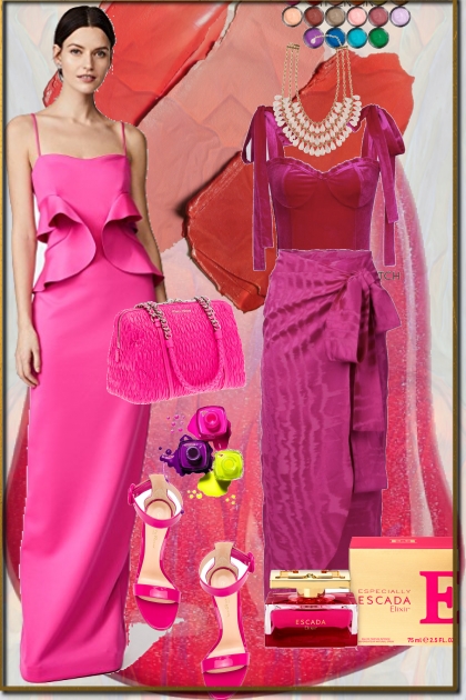 Shades of magenta pink- Fashion set