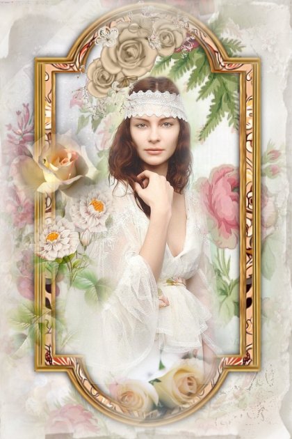 A portrait of a girl in white- Modna kombinacija