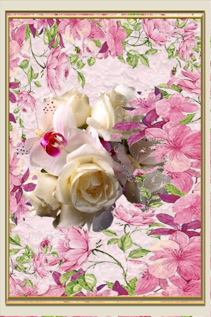  Rosy floral ornament- Fashion set