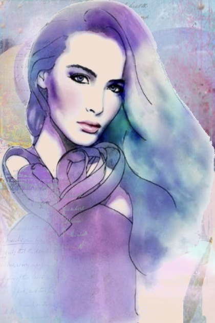 Purple water colour- Fashion set