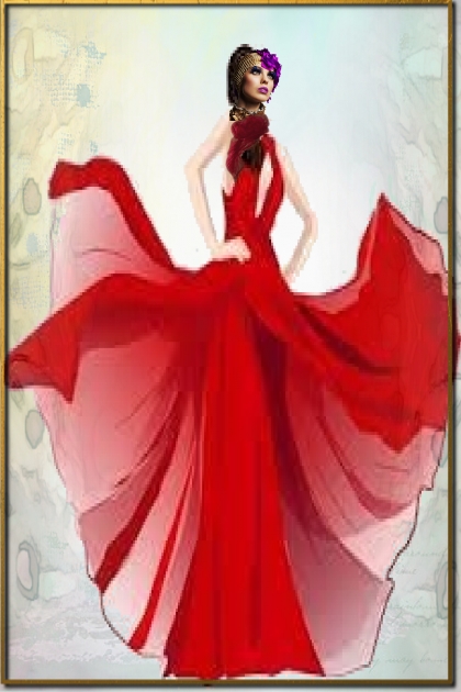 Red dress 5- Modekombination