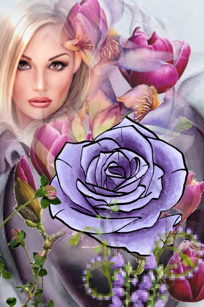 Violet flowers 2- Fashion set