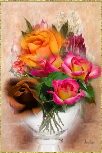 Multicoloured roses
