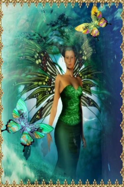 Fairy in green- Fashion set