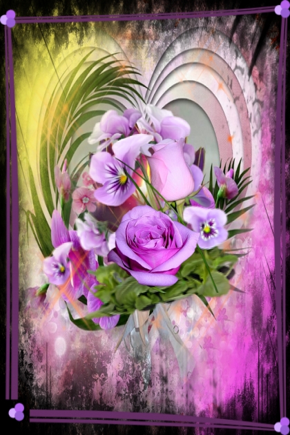Purple flowers 33- Fashion set