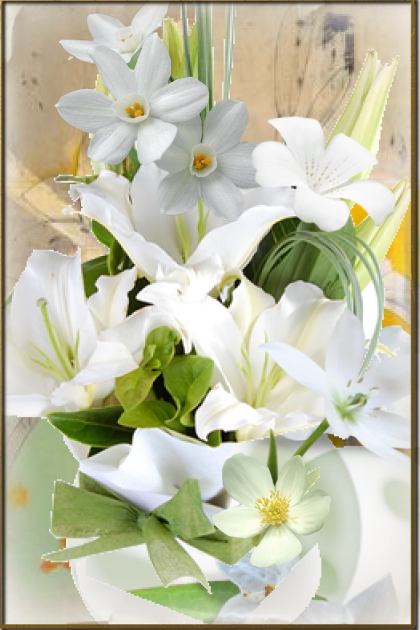 White flowers 66- Modna kombinacija
