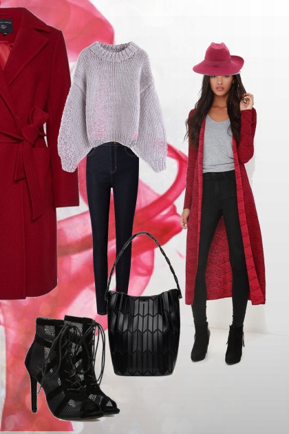 Red coat for winter