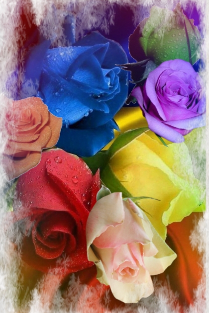 Rainbow of roses