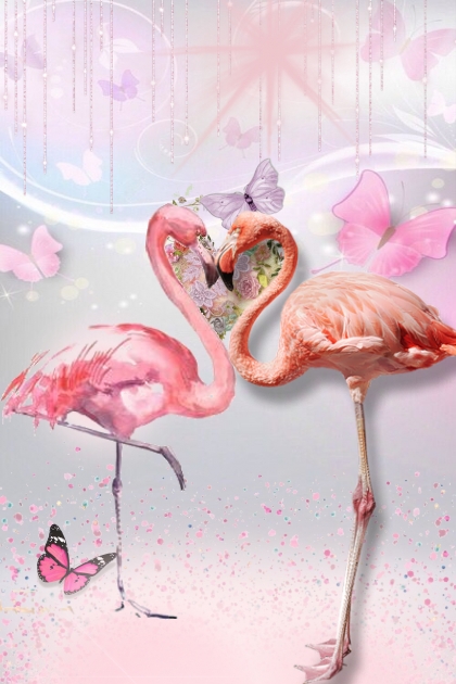Pink flamingoes- Combinazione di moda
