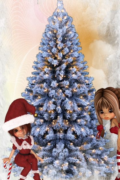 Round the Christmas tree- combinação de moda