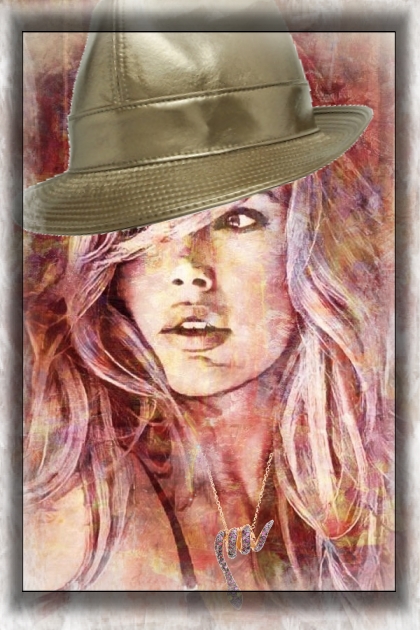 A girl in a leather hat