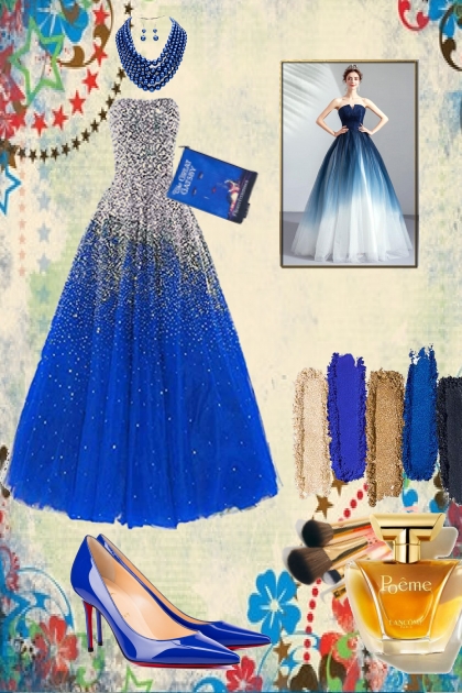Royal blue glamour- Modna kombinacija