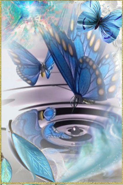 Turquoise butterflies- Модное сочетание