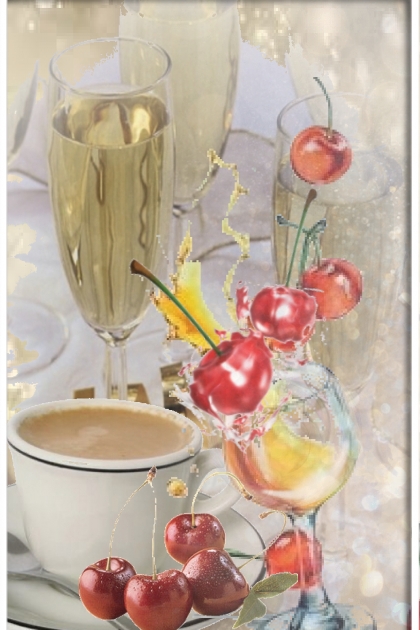 Champagne and coffee- Fashion set