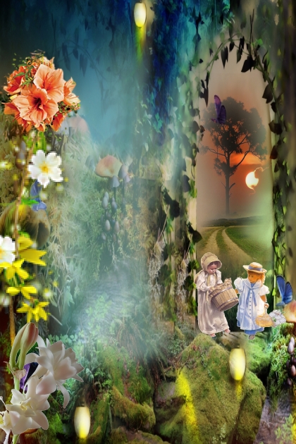 Two girls in the enchanted forest- Modna kombinacija