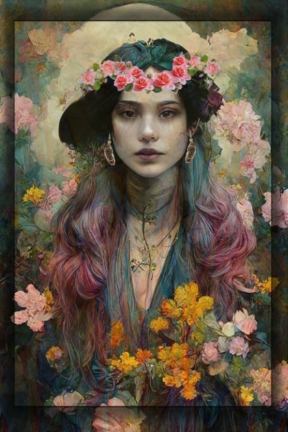 A girl with flowers 33