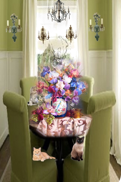 A bouquet on the table in the living room- Fashion set