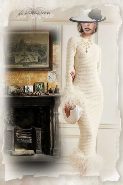 White knitted dress