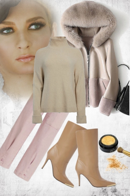 Sheepskin coat- Fashion set