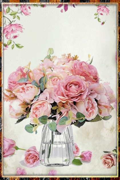 Pink roses 55- combinação de moda
