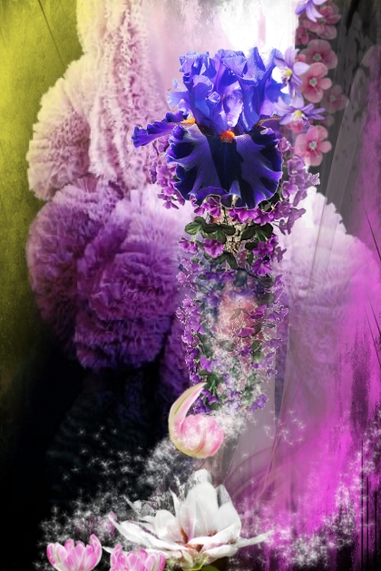Purple flowers 55- Modna kombinacija