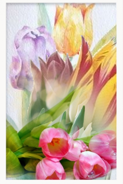 Many-coloured tulips- Модное сочетание