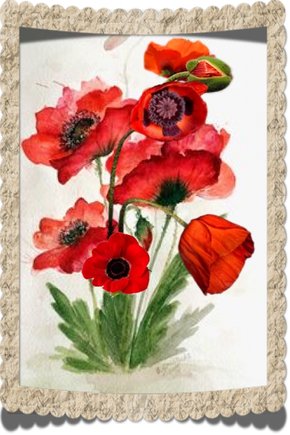Water colour poppies- 搭配
