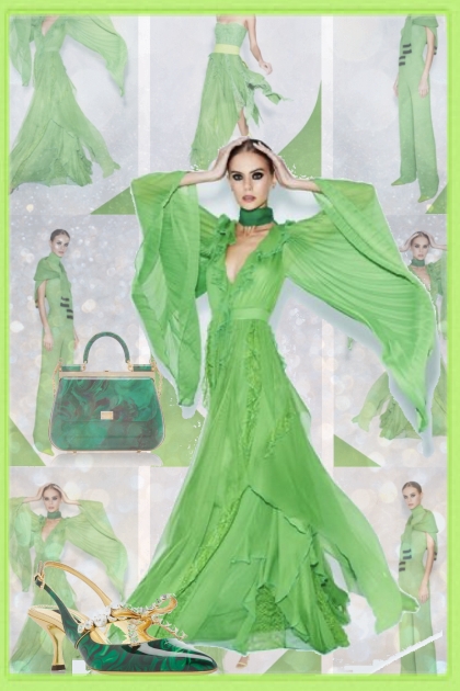 Early spring green- combinação de moda