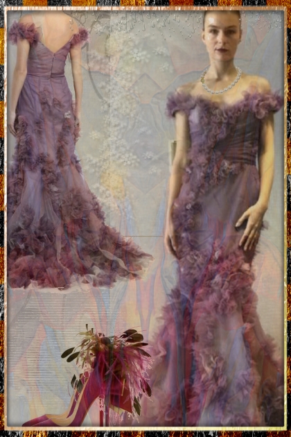 Purple evening dress- Modna kombinacija