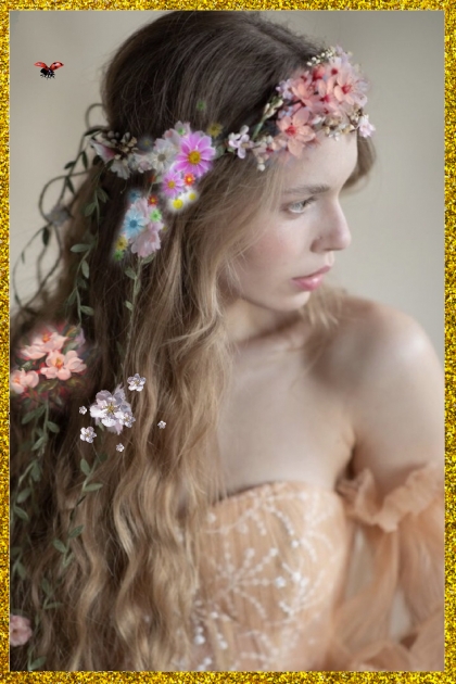 Hairdress with flowers- Modna kombinacija