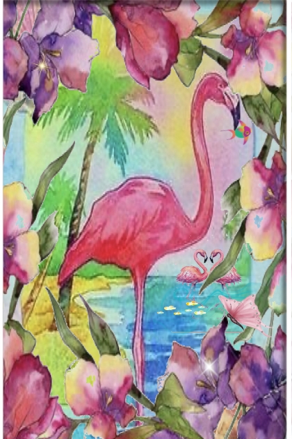 Pink flamingo 3- Combinazione di moda