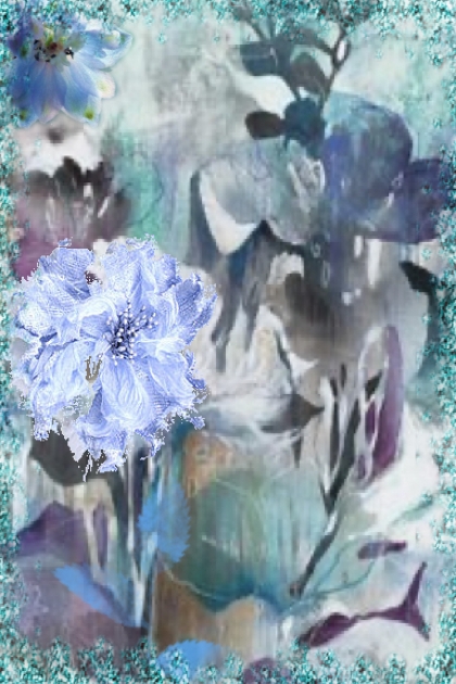 Blue flower collage